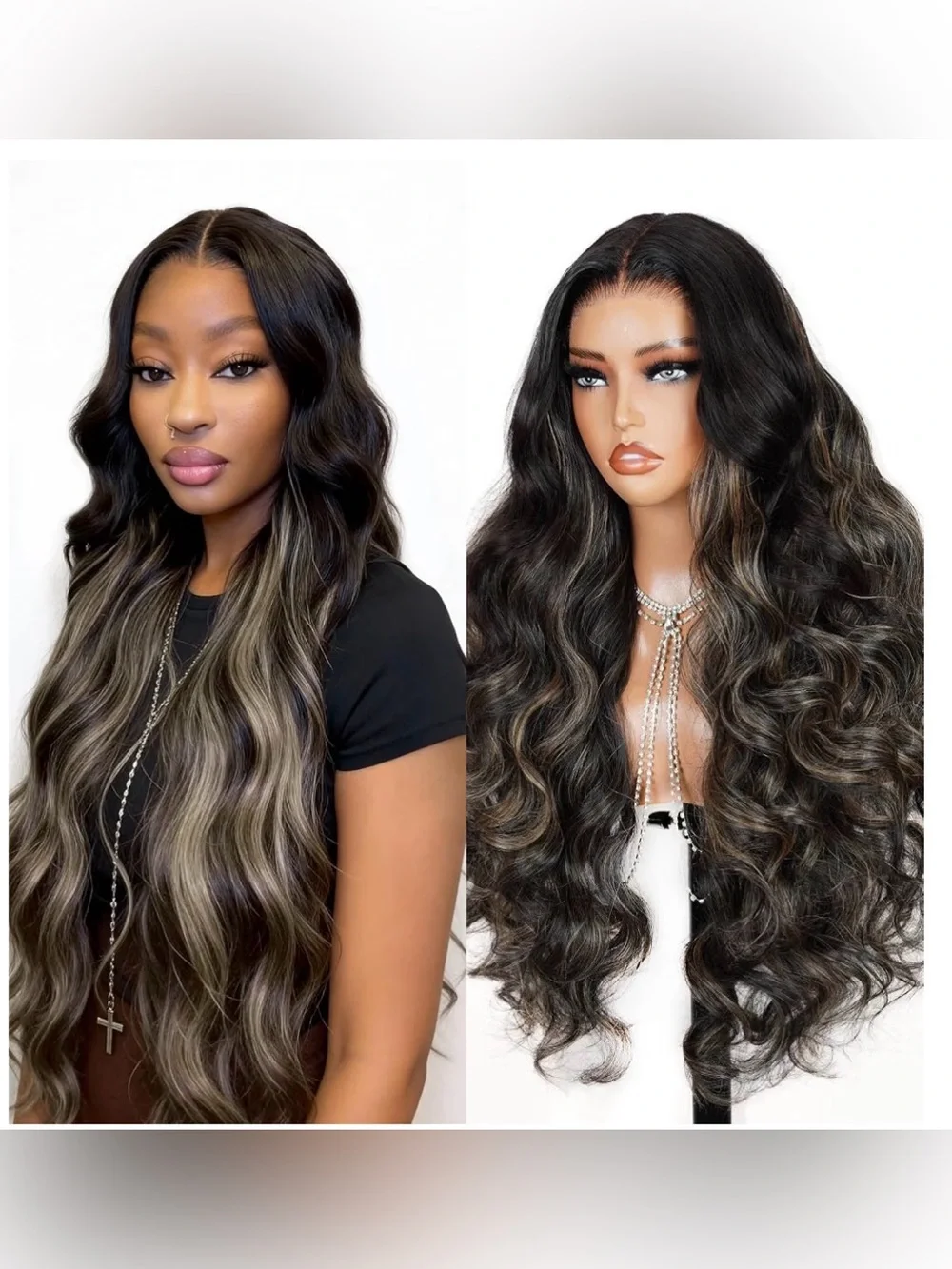 TESLAL Balayage Wear and Go Glueless Wig Pre Cut HD Lace 6X6 Lace Wig 24 Inch